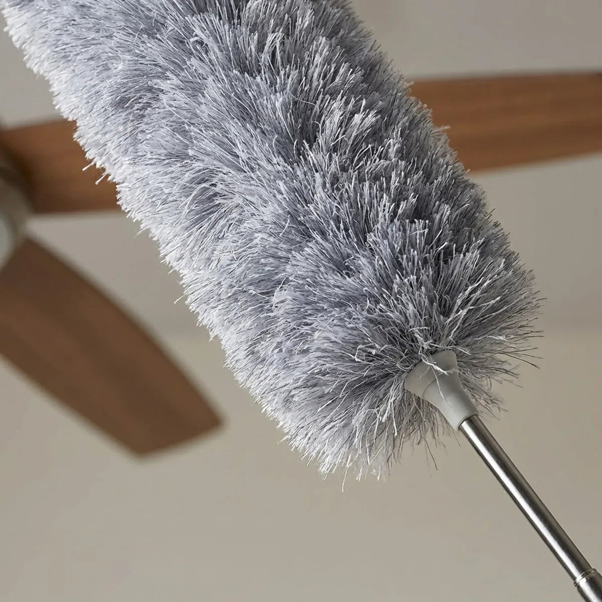 Off White Microfiber 100 Inch Fan Duster For Cleaning Ceiling Fans
