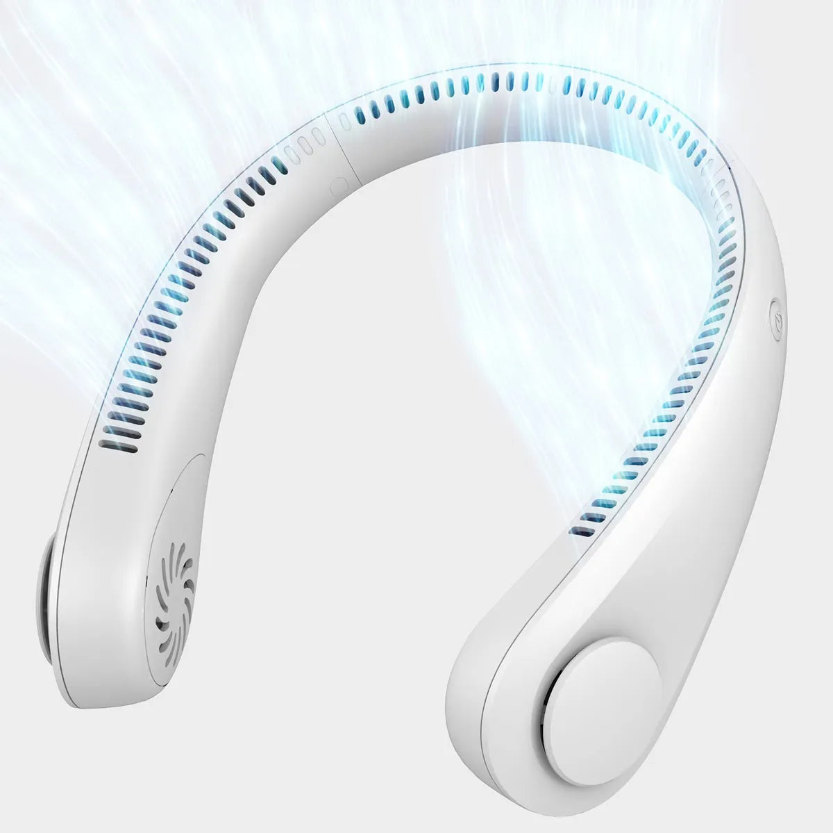 White Abs Plastic Neck Fan For Personal Cooling In Hot Weather